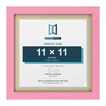 Baby Pink 13 x 13 inch picture frame with an ivory mount for an 11 x 11 inch photo