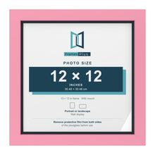 Baby Pink 13 x 13 inch picture frame with a Pacific Blue mount for a 12 x 12 inch photo