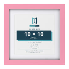 Baby Pink 13 x 13 inch picture frame with a white mount for a 10 x 10 inch photo