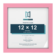Baby Pink 13 x 13 inch picture frame with a white mount for a 12 x 12 inch photo