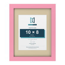 Baby Pink 14 x 11 inch picture frame with an ivory mount for a 10 x 8 inch photo