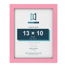Baby Pink 14 x 11 inch picture frame with a white mount for a 13 x 10 inch photo