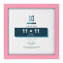 Baby Pink 14 x 14 inch picture frame with a white mount for an 11 x 11 inch photo