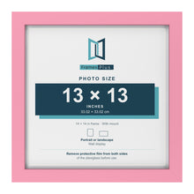 Baby Pink 14 x 14 inch picture frame with a white mount for a 13 x 13 inch photo
