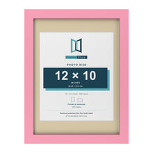 Baby Pink 16 x 12 inch picture frame with an ivory mount for a 12 x 10 inch photo