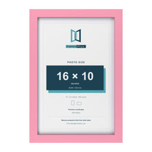 Baby Pink 18 x 12 inch picture frame with a white mount for a 16 x 10 inch photo