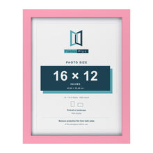 Baby Pink 18 x 14 inch picture frame with a white mount for a 16 x 12 inch photo
