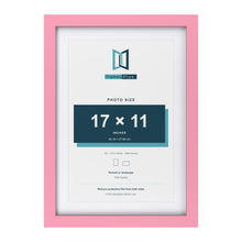 Baby Pink 20 x 14 inch picture frame with a white mount for a 17 x 11 inch photo