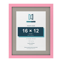 Baby Pink 20 x 16 inch picture frame with a Dawn Grey mount for a 16 x 12 inch photo