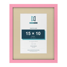 Baby Pink 20 x 16 inch picture frame with an ivory mount for a 15 x 10 inch photo