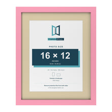 Baby Pink 20 x 16 inch picture frame with an ivory mount for a 16 x 12 inch photo