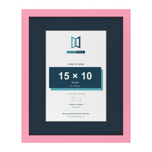 Baby Pink 20 x 16 inch picture frame with a Pacific Blue mount for a 15 x 10 inch photo
