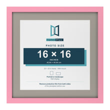 Baby Pink 20 x 20 inch picture frame with a Dawn Grey mount for a 16 x 16 inch photo