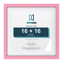 Baby Pink 20 x 20 inch picture frame with a white mount for a 16 x 16 inch photo