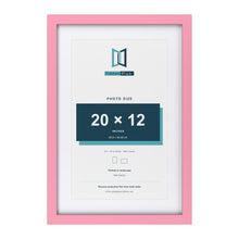 Baby Pink 24 x 16 inch picture frame with a white mount for a 20 x 12 inch photo
