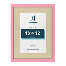 Baby Pink 24 x 18 inch picture frame with an ivory mount for an 18 x 12 inch photo