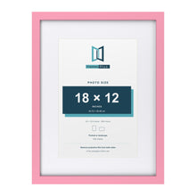 Baby Pink 24 x 18 inch picture frame with a white mount for a 18 x 12 inch photo