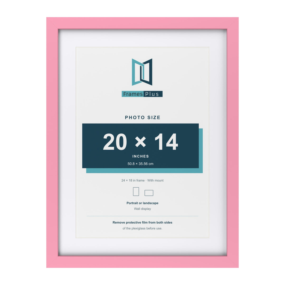 Baby Pink 24 x 18 inch picture frame with a white mount for a 20 x 14 inch photo