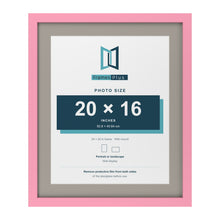 Baby Pink 24 x 20 inch picture frame with a Dawn Grey mount for a 20 x 16 inch photo