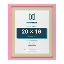 Baby Pink 24 x 20 inch picture frame with an ivory mount for a 20 x 16 inch photo