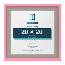 Baby Pink 24 x 24 inch picture frame with a Dawn Grey mount for a 20 x 20 inch photo
