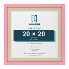 Baby Pink 24 x 24 inch picture frame with an ivory mount for a 20 x 20 inch photo
