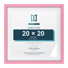 Baby Pink 24 x 24 inch picture frame with a white mount for a 20 x 20 inch photo