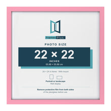 Baby Pink 24 x 24 inch picture frame with a white mount for a 22 x 22 inch photo