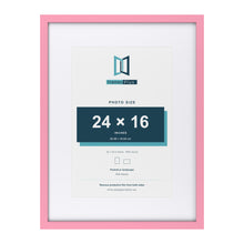 Baby Pink 32 x 24 inch picture frame with a white mount for a 24 x 16 inch photo