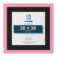 Baby Pink 40 x 40 cm picture frame with a black mount for a 30 x 30 cm photo
