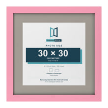 Baby Pink 40 x 40 cm picture frame with a Dawn Grey mount for a 30 x 30 cm photo