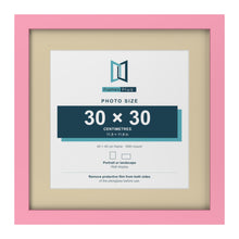 Baby Pink 40 x 40 cm picture frame with an ivory mount for a 30 x 30 cm photo