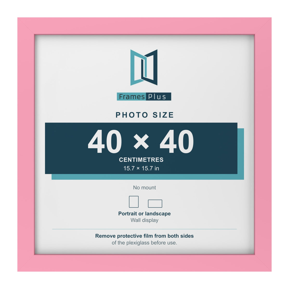 Baby Pink picture frame for a 40 x 40 cm photo