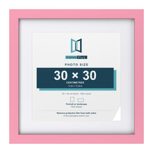 Baby Pink 40 x 40 cm picture frame with a white mount for a 30 x 30 cm photo