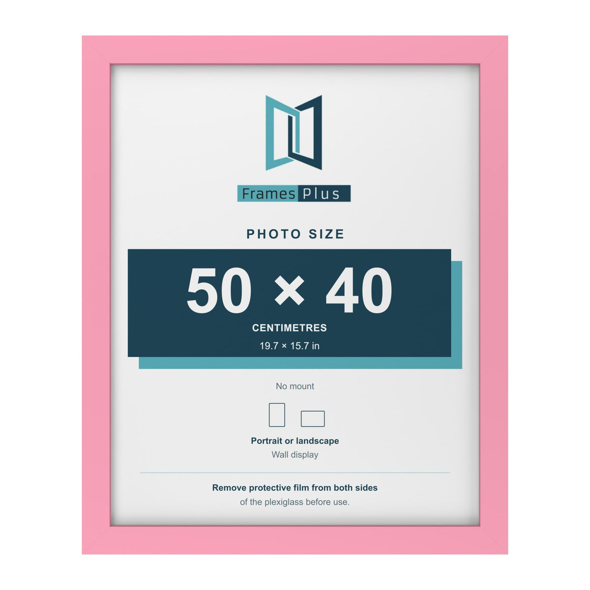 Baby Pink picture frame for a 50 x 40 cm photo