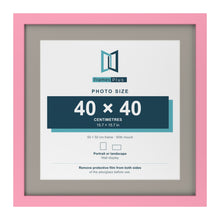 Baby Pink 50 x 50 cm picture frame with a Dawn Grey mount for a 40 x 40 cm photo