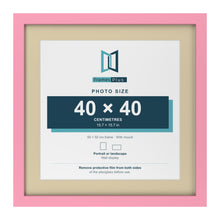 Baby Pink 50 x 50 cm picture frame with an ivory mount for a 40 x 40 cm photo