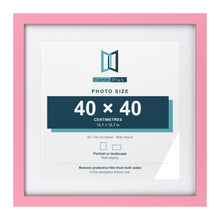 Baby Pink 50 x 50 cm picture frame with a white mount for a 40 x 40 cm photo