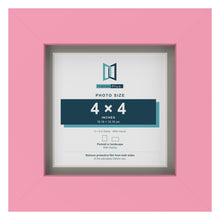 Baby Pink 5 x 5 inch picture frame with a Dawn Grey mount for a 4 x 4 inch photo
