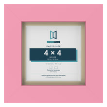 Baby Pink 5 x 5 inch picture frame with an ivory mount for a 4 x 4 inch photo