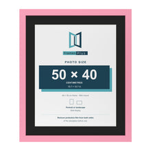 Baby Pink 60 x 50 cm picture frame with a black mount for a 50 x 40 cm photo