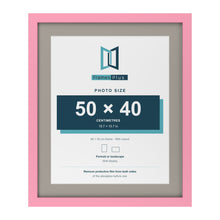 Baby Pink 60 x 50 cm picture frame with a Dawn Grey mount for a 50 x 40 cm photo