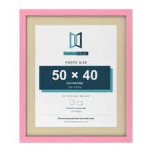 Baby Pink 60 x 50 cm picture frame with an ivory mount for a 50 x 40 cm photo