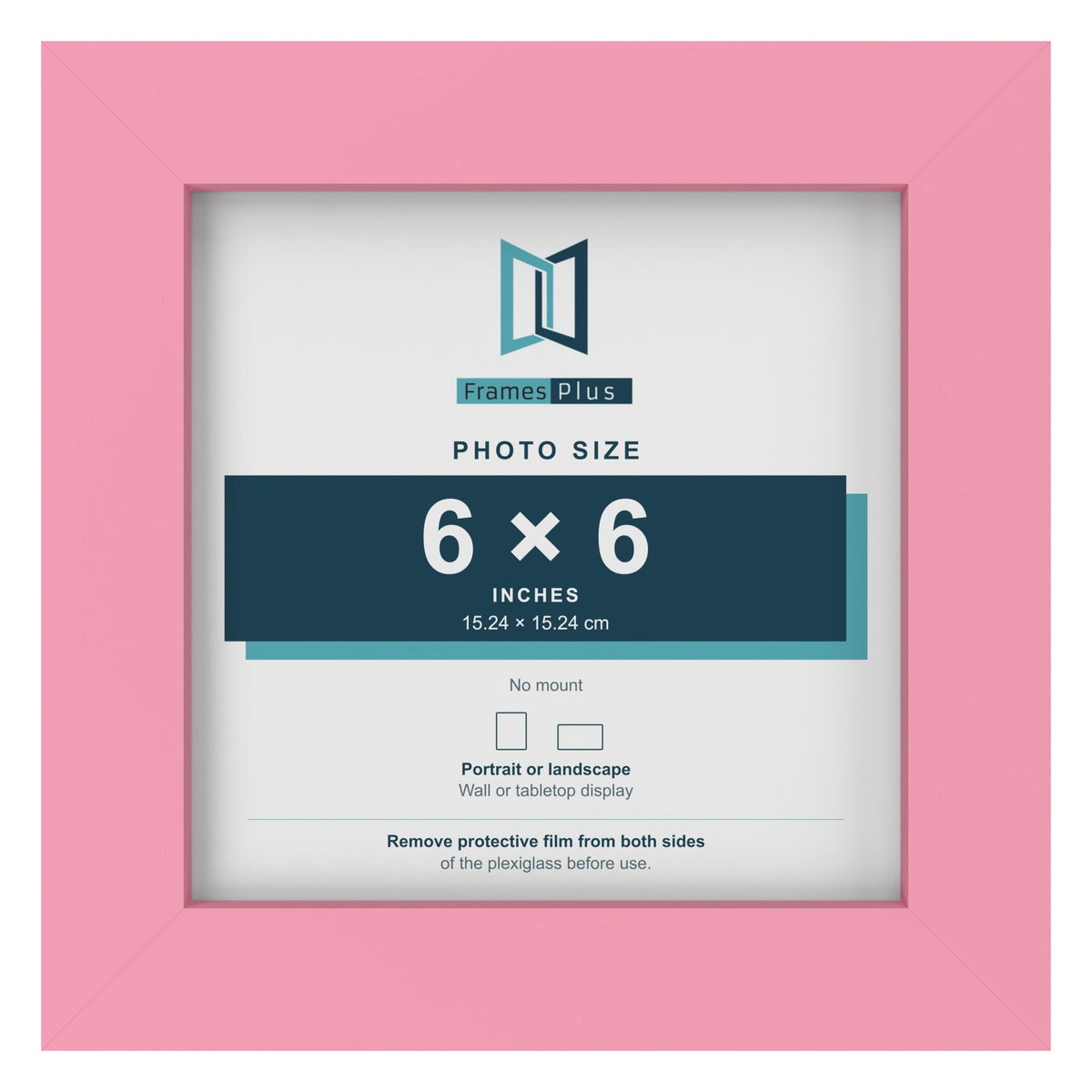 Baby Pink picture frame for a 6 x 6 inch photo