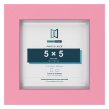 Baby Pink 6 x 6 inch picture frame with a white mount for a 5 x 5 inch photo