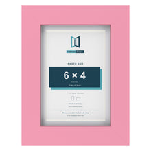 Baby Pink 7 x 5 inch picture frame with a white mount for a 6 x 4 inch photo