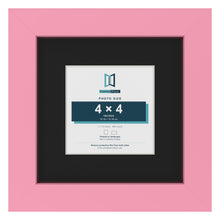 Baby Pink 7 x 7 inch picture frame with a black mount for a 4 x 4 inch photo