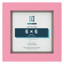 Baby Pink 7 x 7 inch picture frame with a Dawn Grey mount for a 6 x 6 inch photo