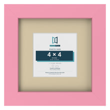 Baby Pink 7 x 7 inch picture frame with an ivory mount for a 4 x 4 inch photo