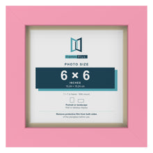 Baby Pink 7 x 7 inch picture frame with an ivory mount for a 6 x 6 inch photo